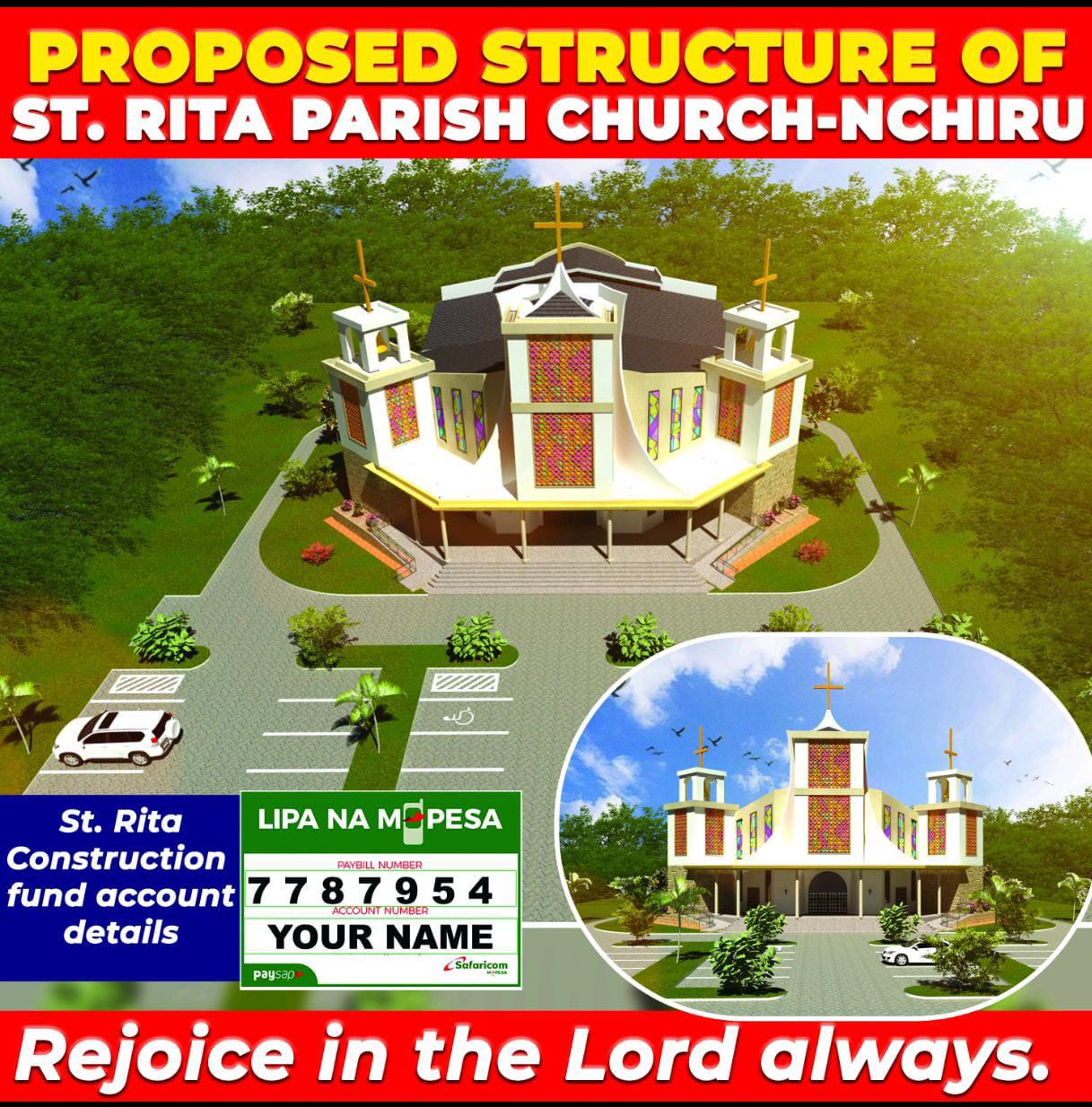 Church building of St. Rita Catholic Parish in Nchiru, Meru, Kenya